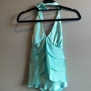Vintage 6 Degrees Blue Halter Top